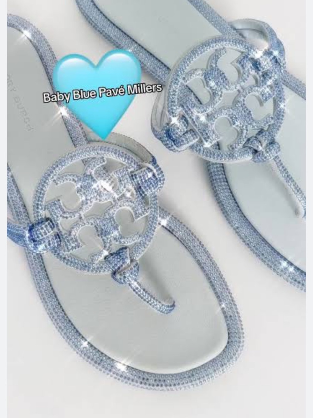 Tory Burch MILLER PAVÉ KNOTTED SANDAL- crystal Baby blue 💎Ju Ju Ice